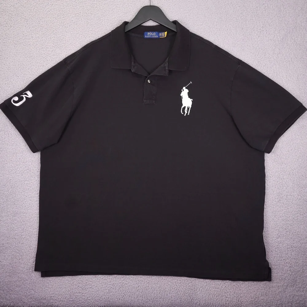 Polo Ralph Lauren Polo Shirt Mens 4XB Black Big Pony Embroidered Logo #3